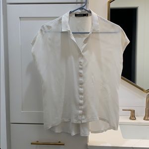 Trouve Tops - Trouve Silk & Cotton cream hi-lo blouse Trouve Tops - Trouve Silk & Cotton cream hi-lo blouse